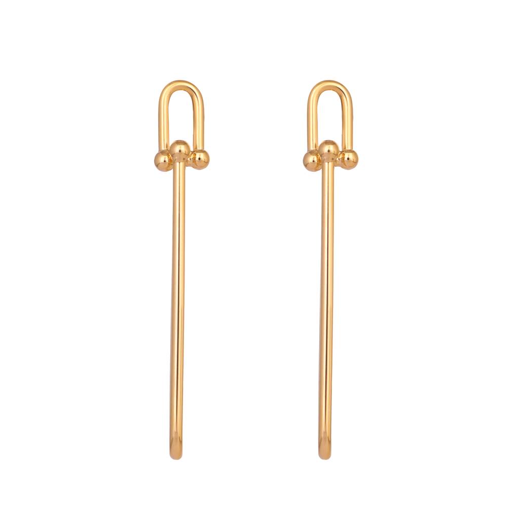 Golden Modern Glow Anti Tarnish Earrings : YI24A0309E