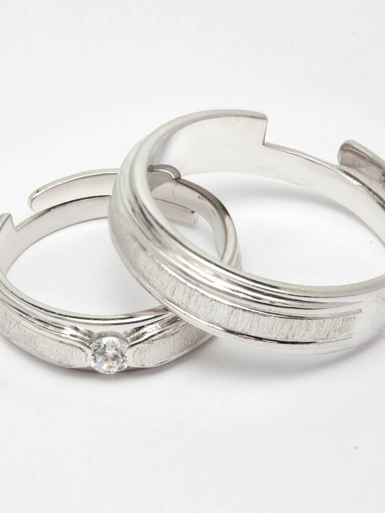 Pure 925 Sterling Silver Eternity Adjustable Couple Band For Men And Women : CSCPLR6_MF
