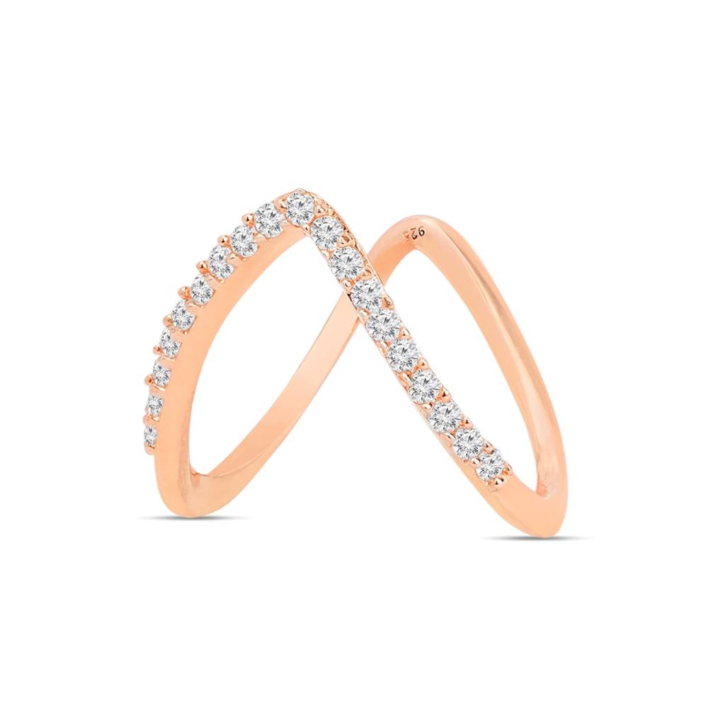 Regal Rose Rose Gold Plated 925 Sterling Silver Women'S Vanki Ring : RNG-40323-RG