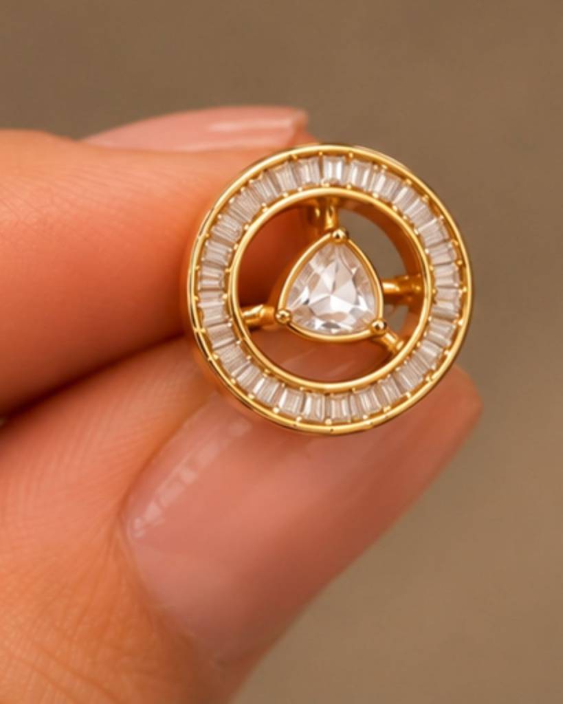 Convertible Kundan Stud Earrings For Women | Wear As Studs Or Statement Earrings : sm45