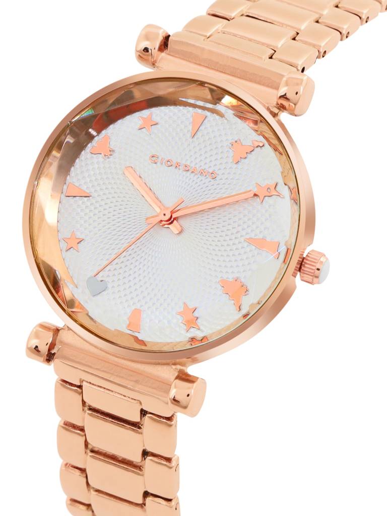 Analog Wrist Watch For Women Stylish Metal Strap With Water Resistant 3 Hand Mechanism For Girls & Ladies To Comp : GD-4211-22
