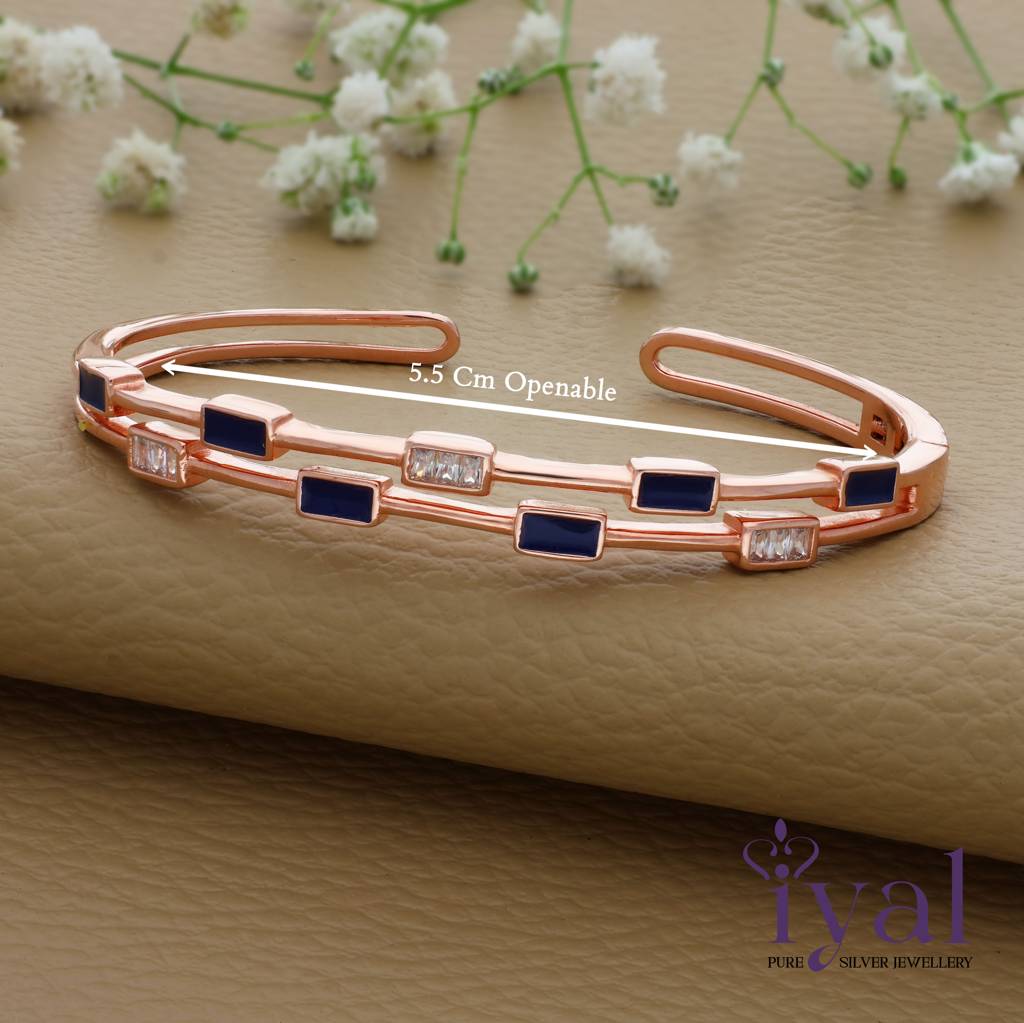 Adorable Rose Gold Polish Silver Kada : KA-2