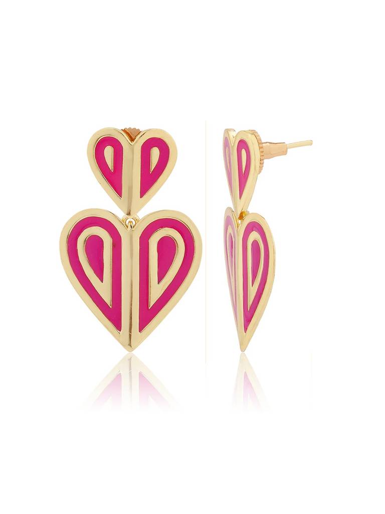 Valentine’S Day  Pop Heart Bold Earrings : 8905124574883