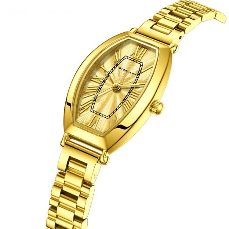 Giordano Silver Oval Shape Dial Watch For Women – Elegant Roman Numerals, Stainless Steel Strap, Sleek Analog De : GZ-60100-33