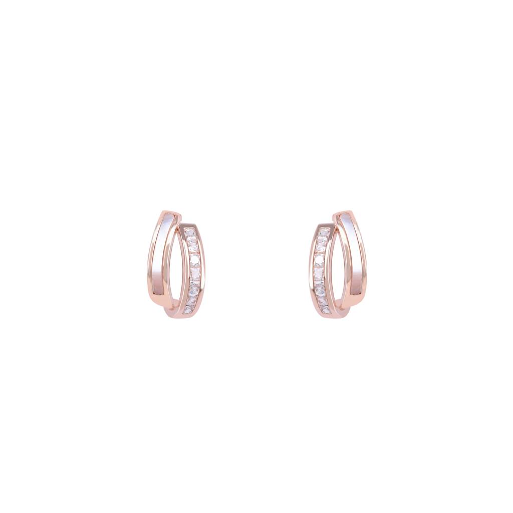 Interlinking Curve Silver Studs : FKER563