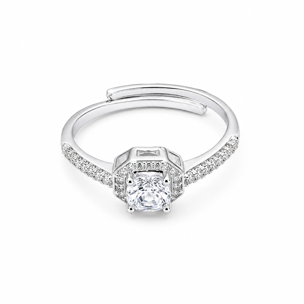 925 Silver Luxe Cushion Adjustable Ring : LR23330