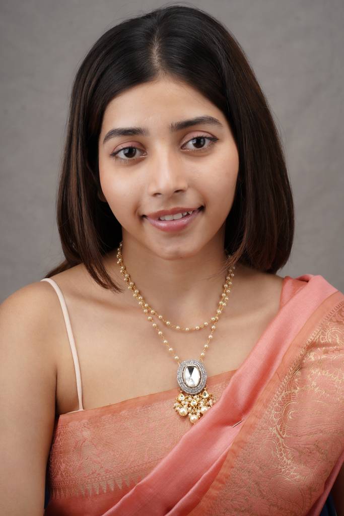 22Kt Gold-Plated Gleaming Polki Double String Necklace : PE25051