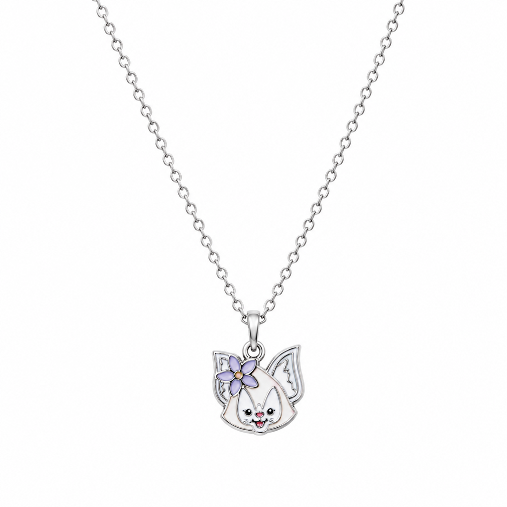 925 Silver Tiny Fox Friend Necklace : PH05955