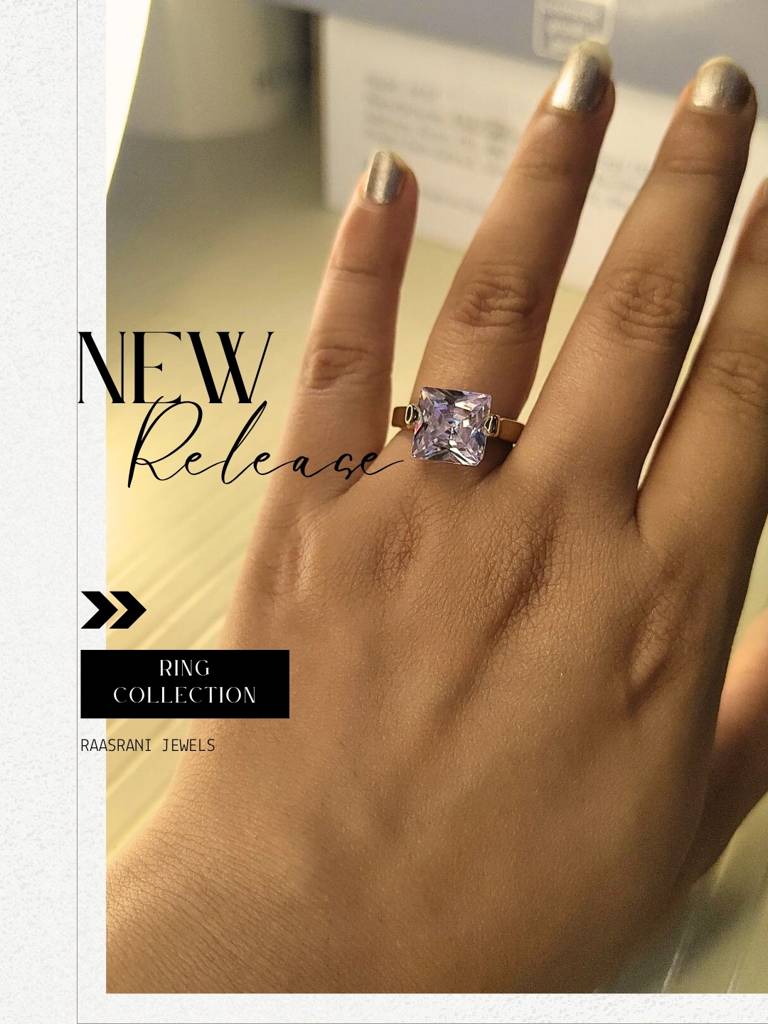 Classic Square Solitaire Ring Â (Anti-Tarnish Gold) : ATR325SSSR