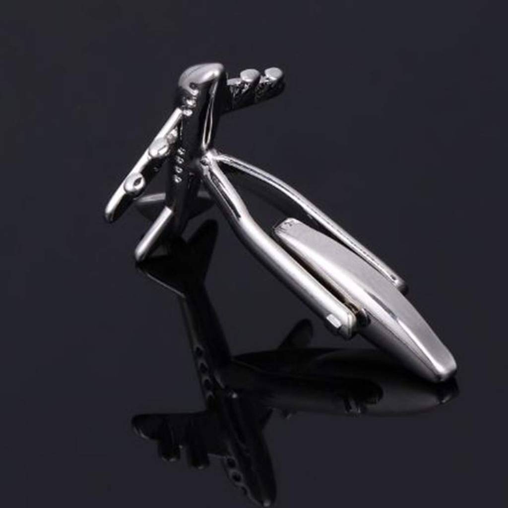 Airplane Plane Jet Pilot Pair Silver Shirt Cufflinks For Men Boys Corporate Business Gift : PX9CL56