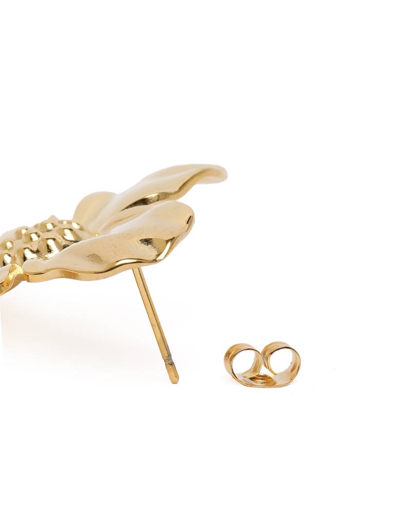 Golden Chunky Flower Earring : AVER10090