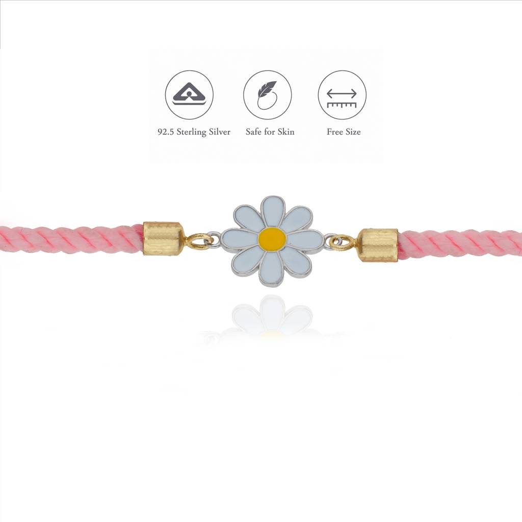Iyal Daisy Bloom 925 Sterling Silver Kids Rakhi : KR-RA-RH-F-121-S