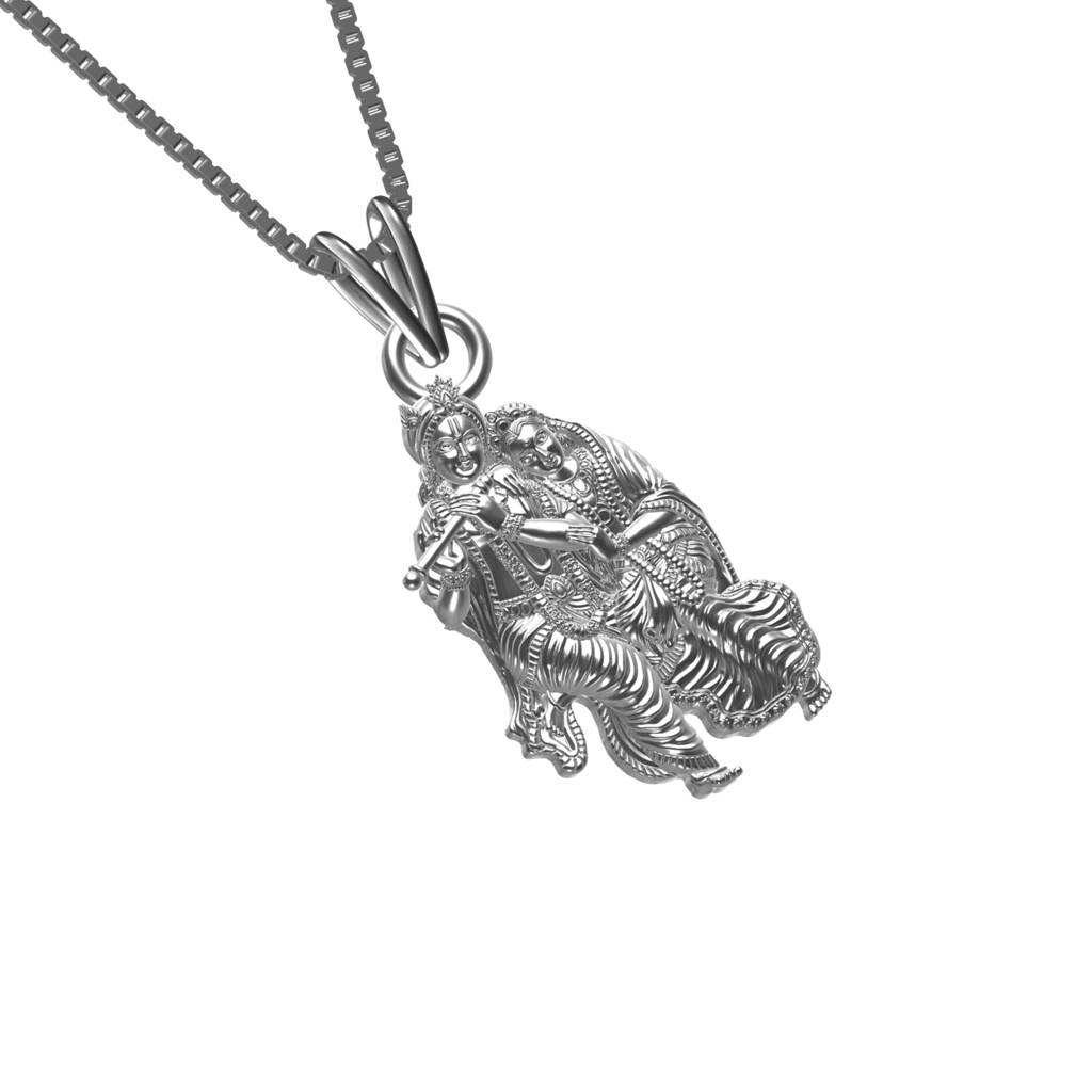 Sterling Silver God Krishna Pendant : ZLGDP-1052