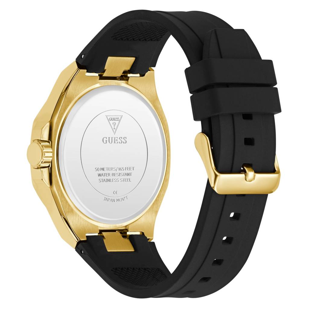 Guess Round 46Mm Black Dial Analog Men Watch - Gw1002G2 : GW1002G2