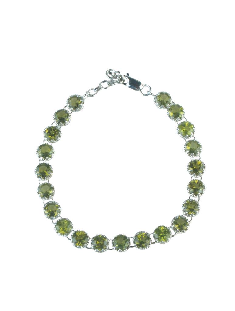 925 Sterling Silver Peridot Bracelet For Women Handmade Gemstone Bracelet Elegant Jewelry Gift For Her : FU-1036