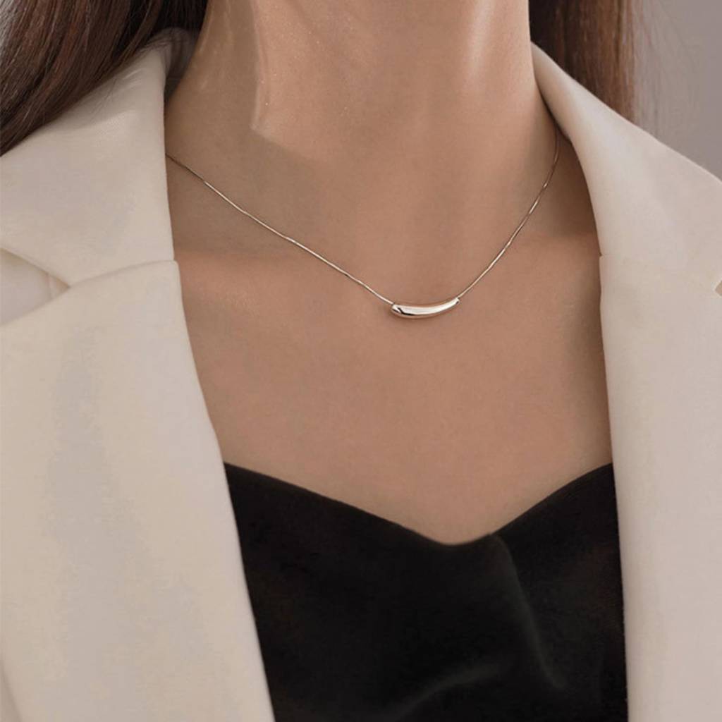 Designer Pendant Necklace : NC_SS_Eggplant_Slv