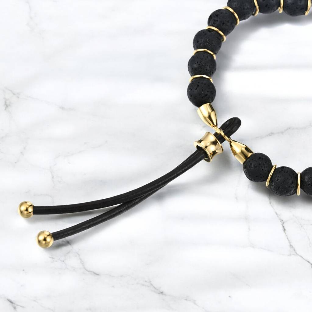 Black Lava Stones Bracelet : CL-BR-MN-01