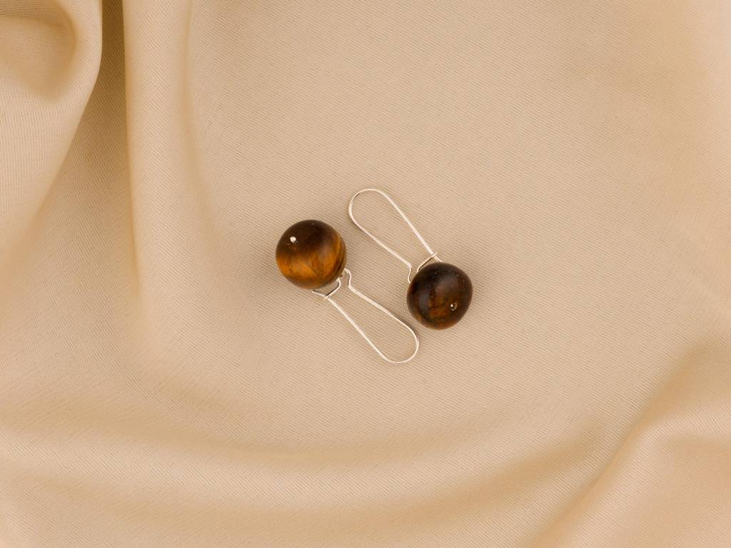 Tiger Stone Silver Danglers : PTE41