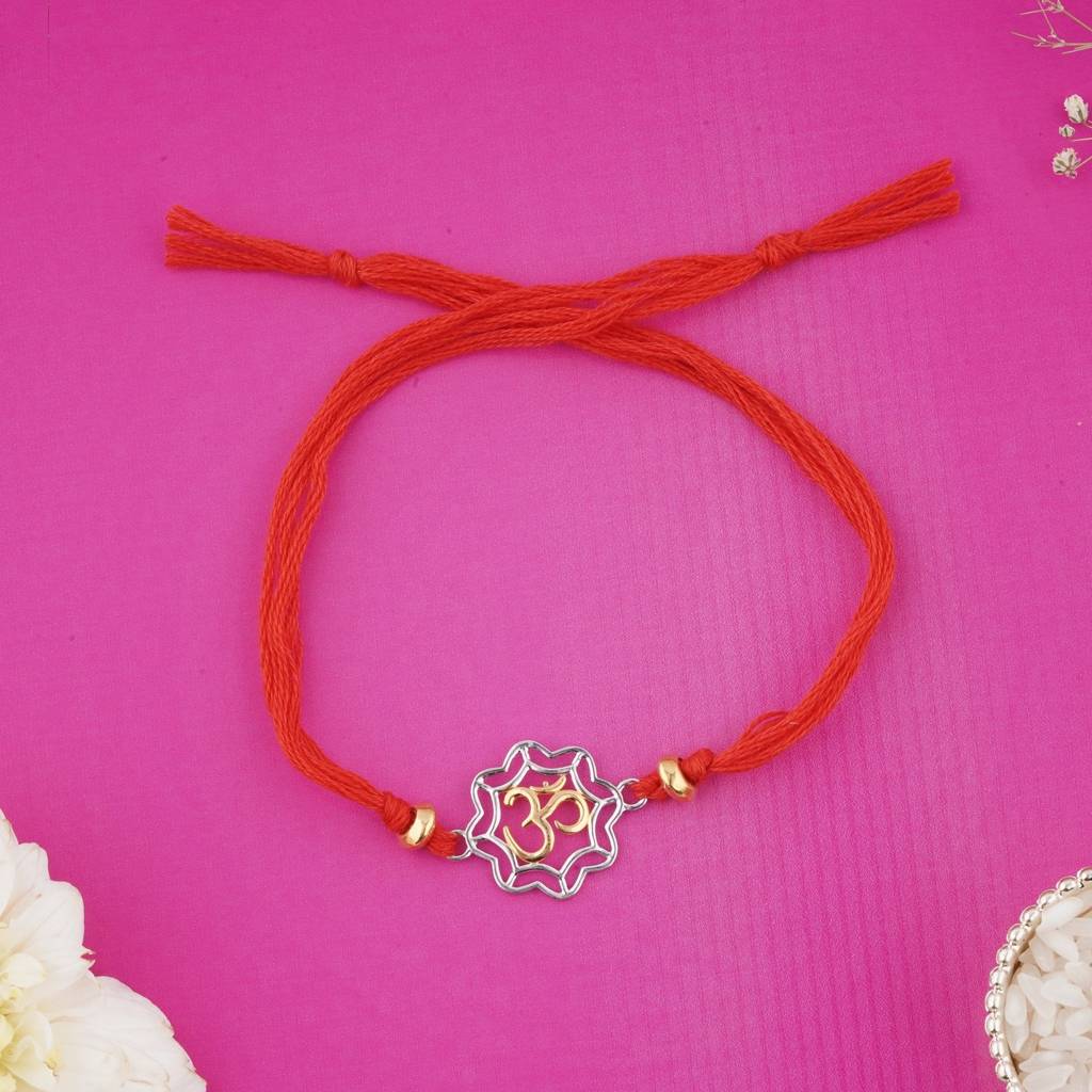 Silver Protected Om Rakhi : ZLRH-1020