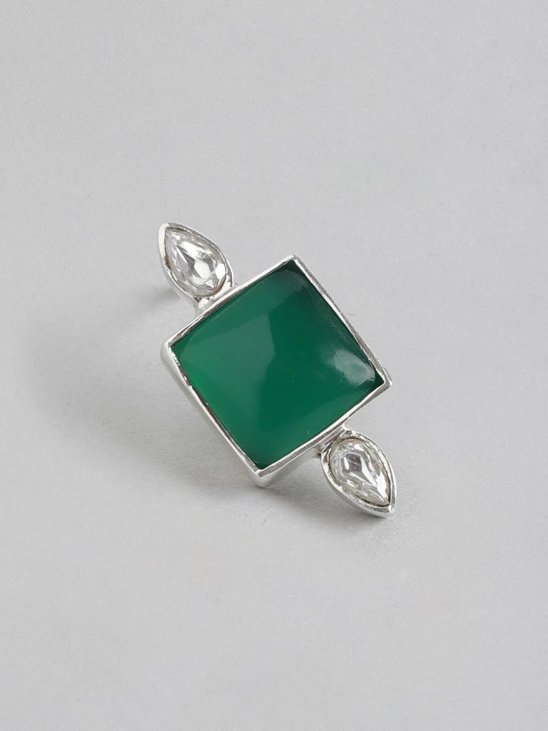 92.5 Silver Serene Green Onyx Stud Earrings : 92.5 Silver Serene Green Onyx Stud Earrings : 92.5 Silver Serene Green Ony