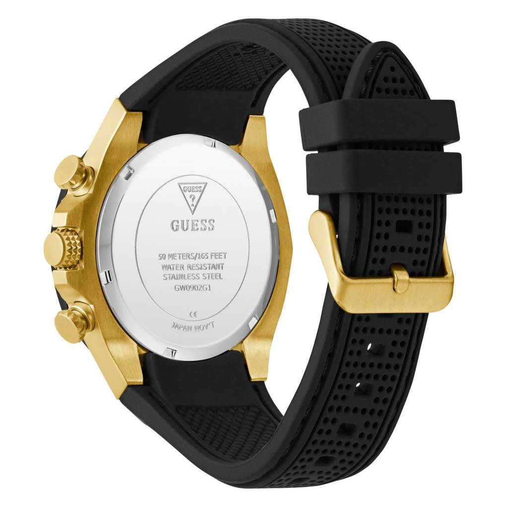 Guess Round 46Mm Black Dial Analog Men Watch - Gw0902G1 : GW0902G1