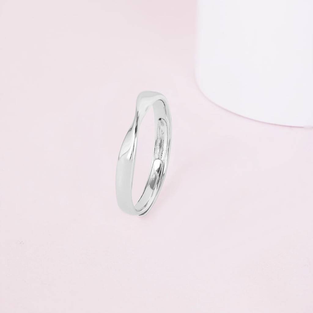 Classy Cut 925 Sterling Silver Rhodium Plated Female Ring (Adjustable) : RNG-40064