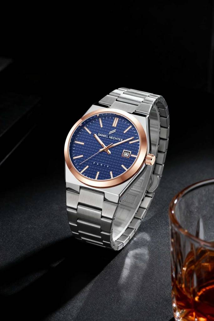 Daniel Hechter Paris Hoche Collection Formal Analog Watch For Men – Round Dial And Silver Stainless Steel Strap W : DHM1026-11