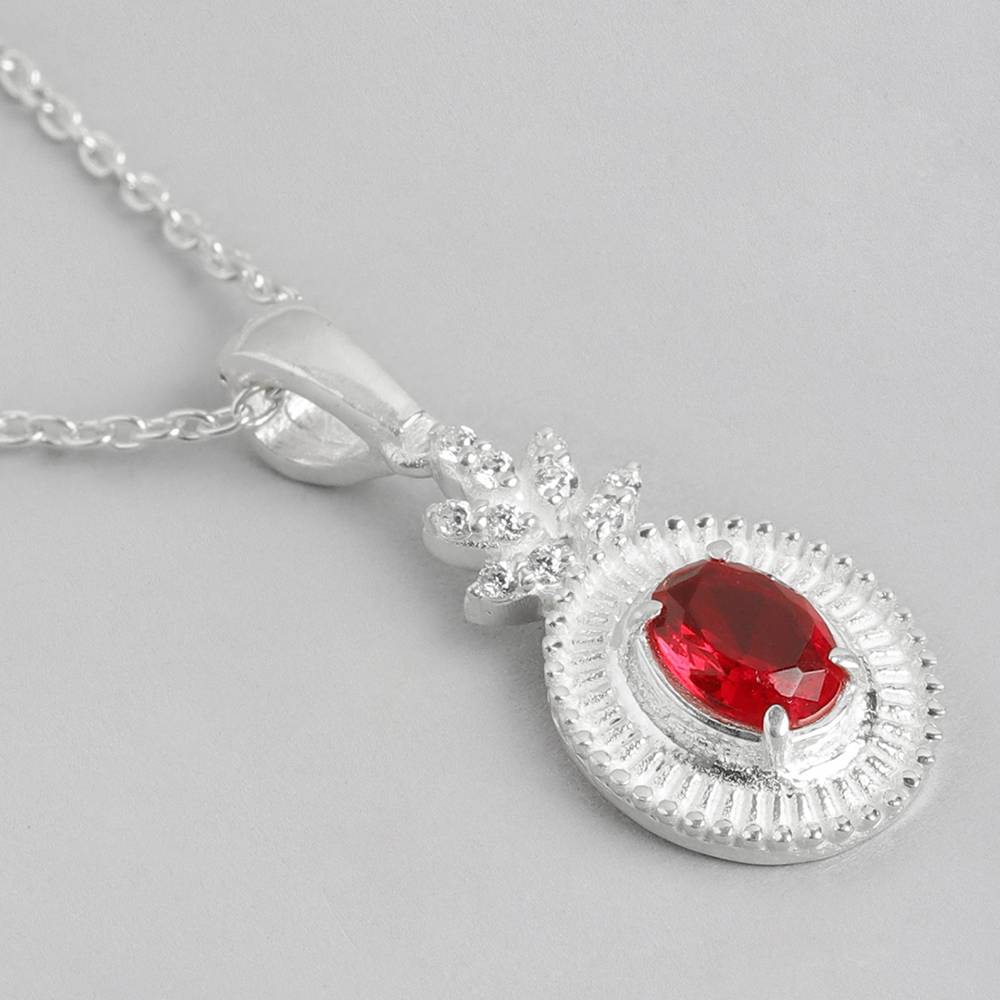 Silver Red Glorious Necklace : Silver Red Glorious Necklace : Silver Red Glorious Necklace : Z125SG003N012