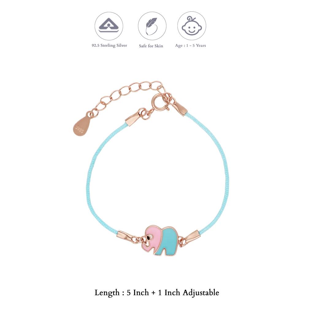Trunky Charm Rose Gold 925 Thread Silver Bracelet(1-5Yrs) : KBT-16