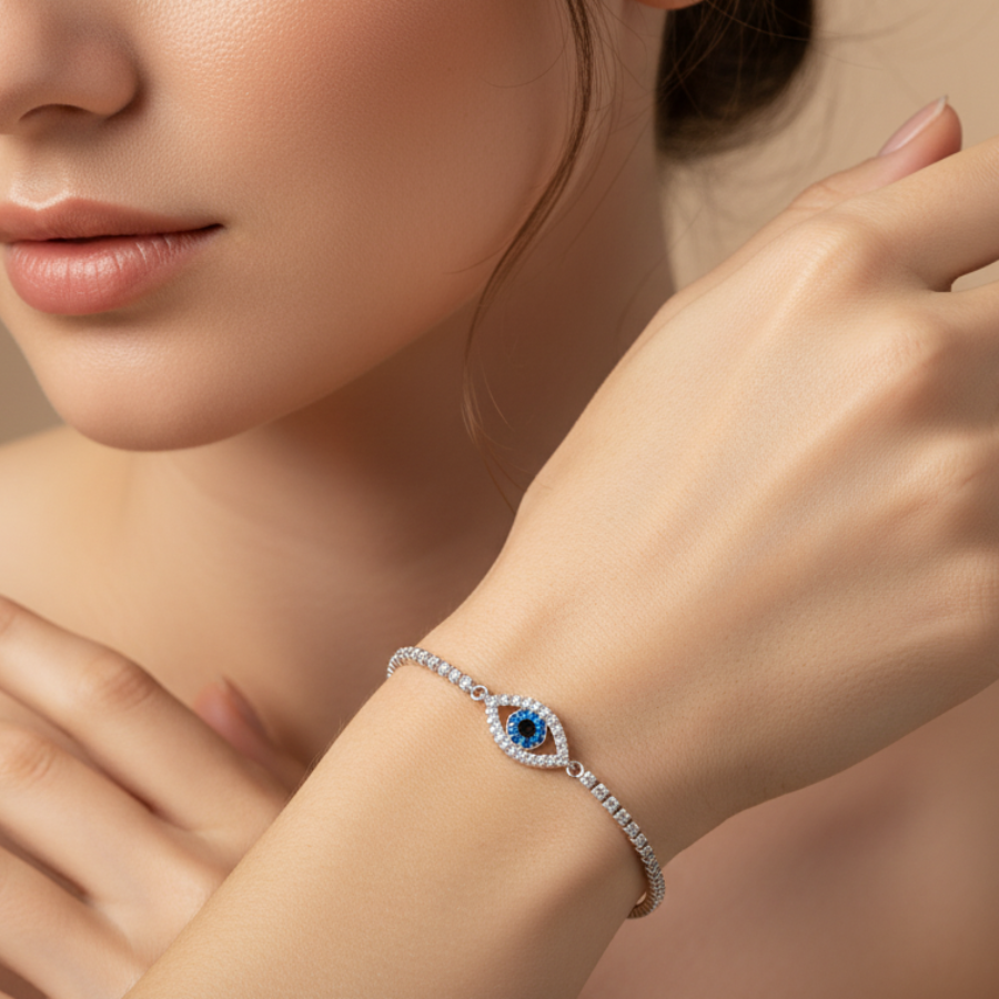 Round Evil Eye Bracelet For Women | Protective Symbolic Bracelet Jewellery : 9131520990