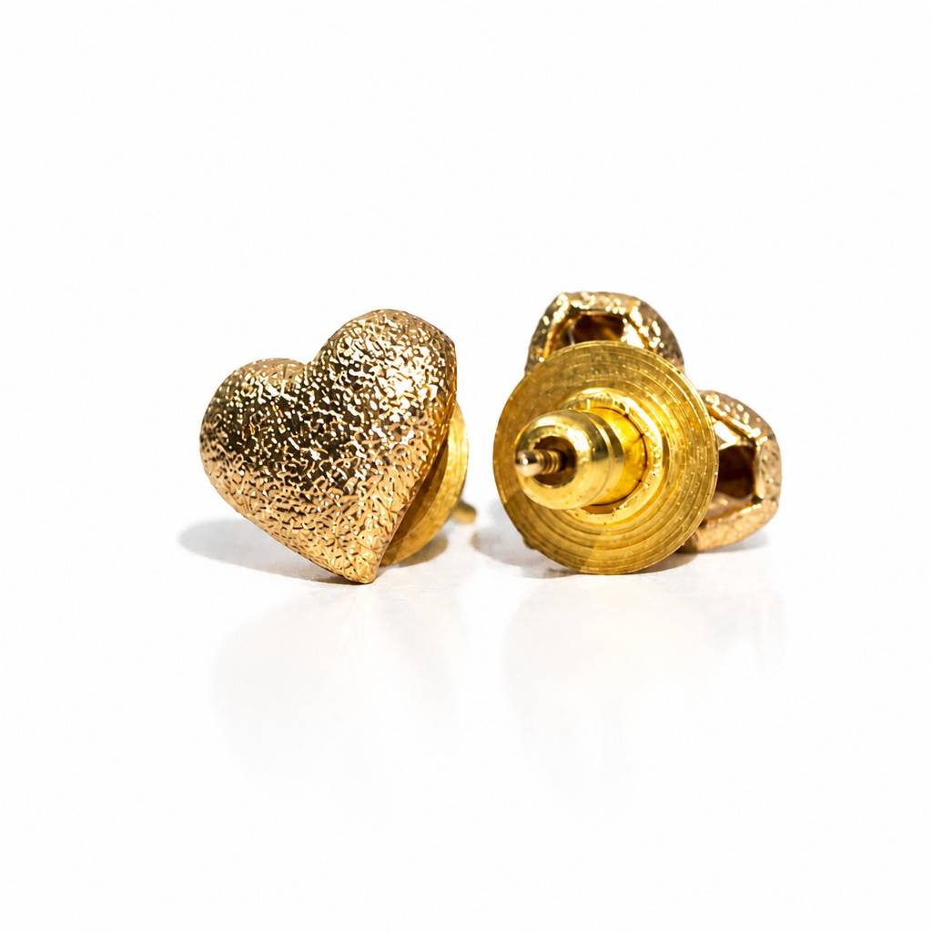 Druzy Mini Heart Stud Earrings : RRAPR26AID-40