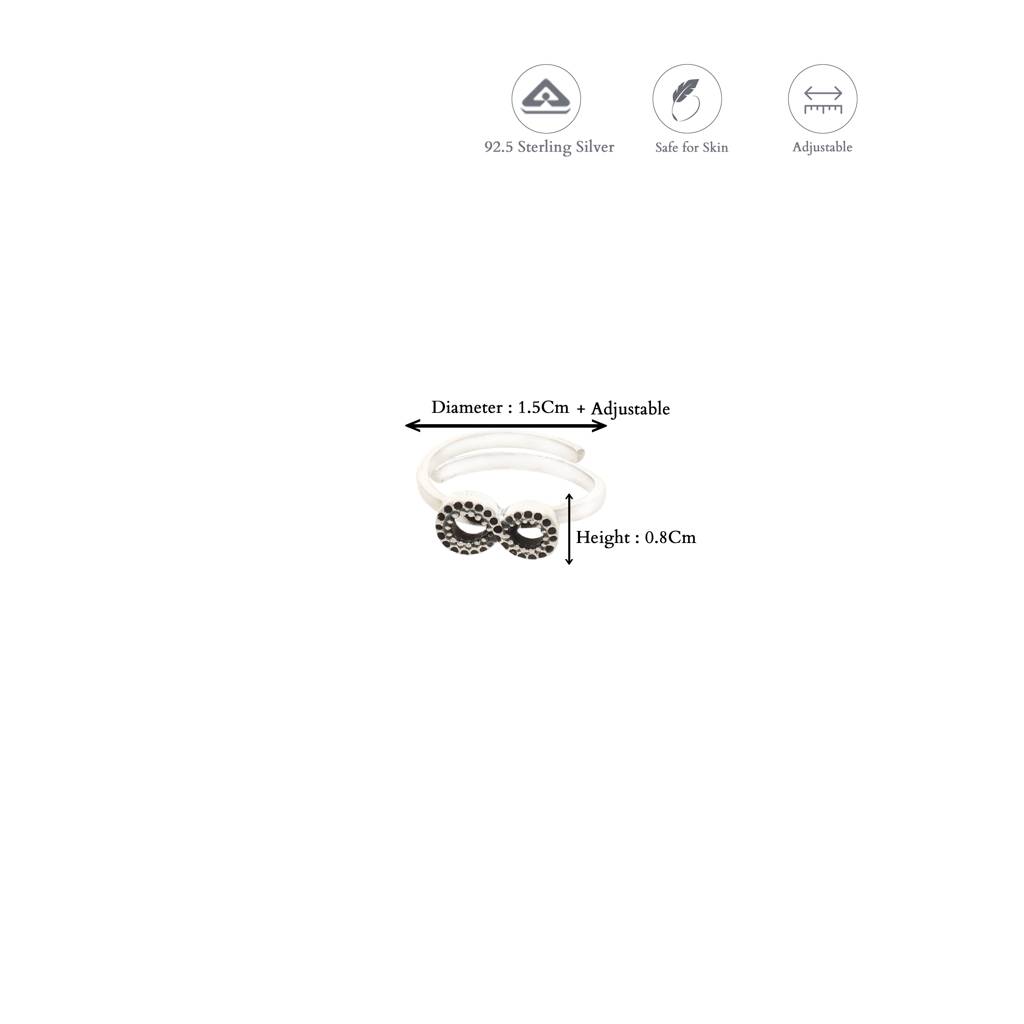 Infinity Oxidized Adjustable Silver Toering : TR-21