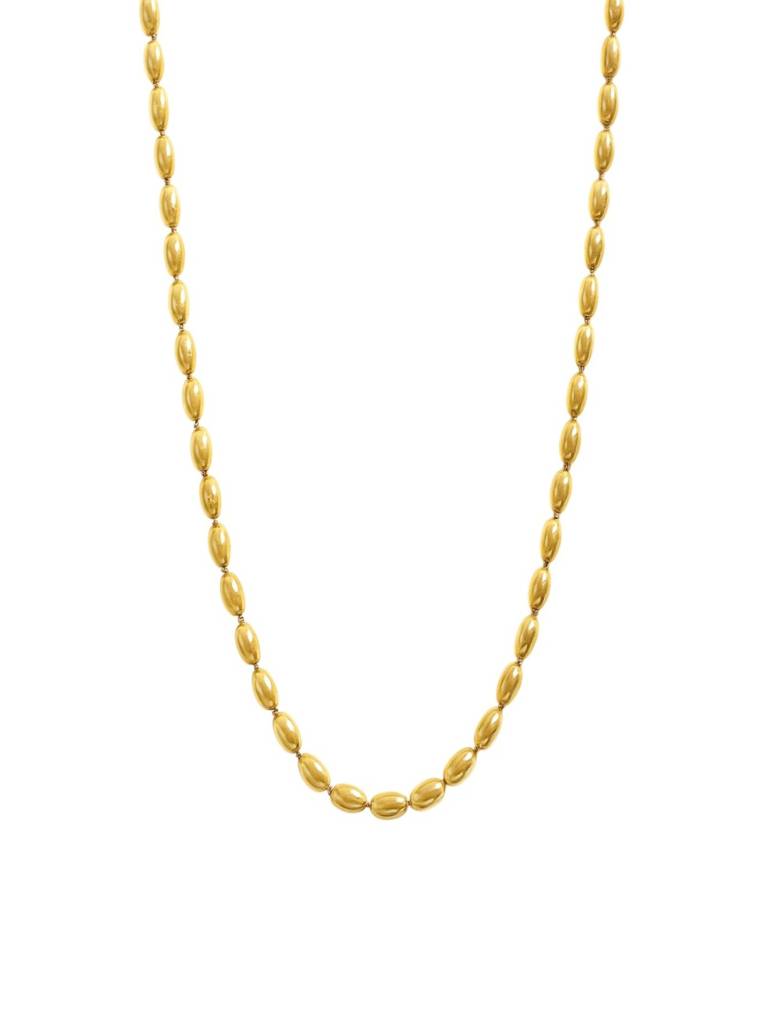 Ricebead Chain Necklace 18K Gold Plated Anti-Tarnish Waterproof : AFC0725N2061G