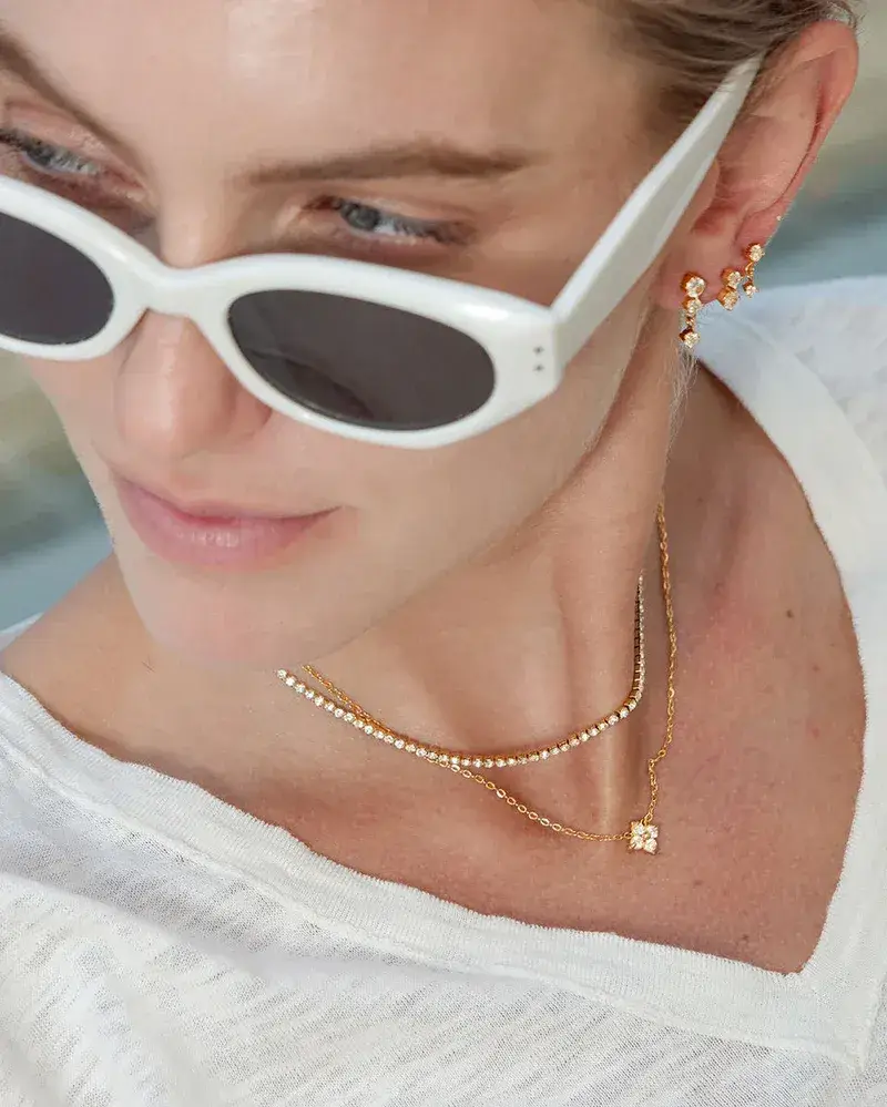Lumi Tennis Necklace (Gold) : TN71