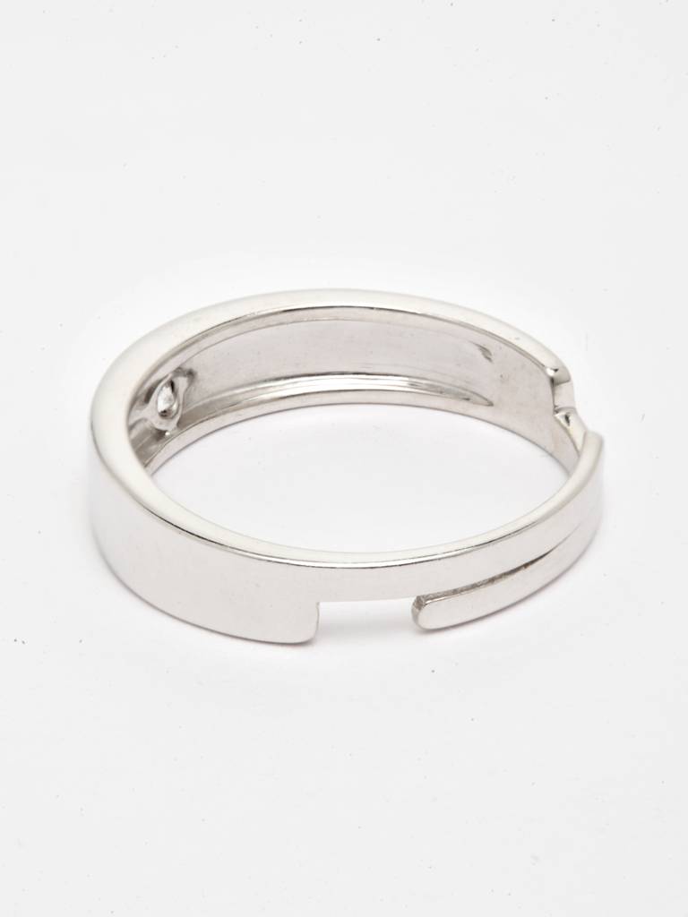Pure 925 Sterling Silver Classic Adjustable Ring Gift For Men And Boys : CSCPLR7_M
