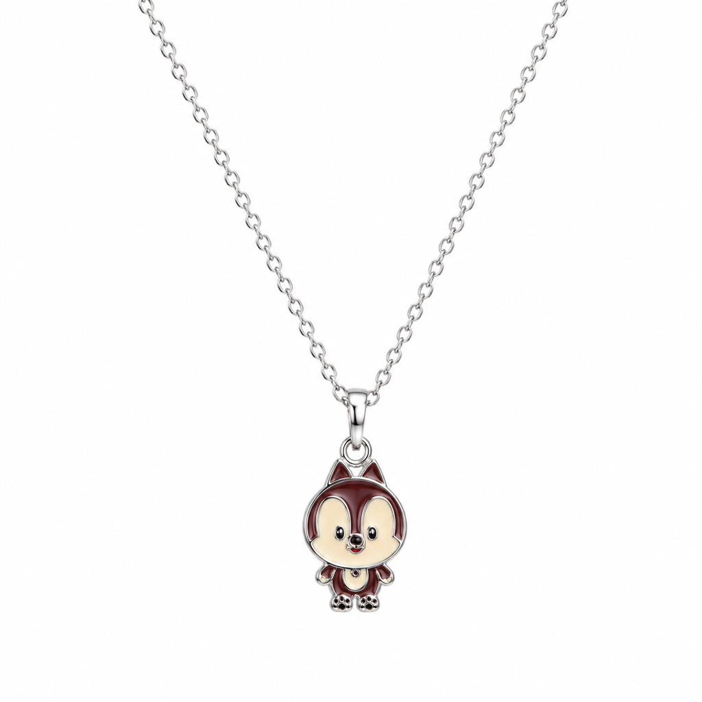 925 Silve Silver Little Chipmunk Kids Necklace : PH05939