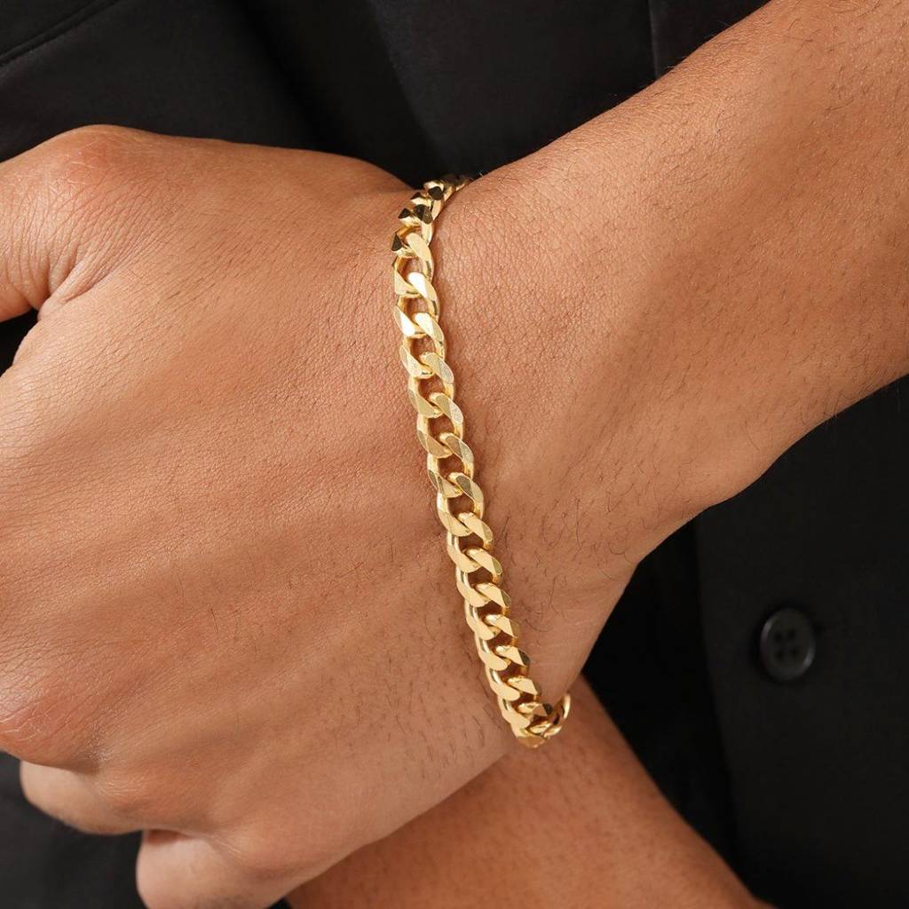Bold 925 Sterling Silver Men'S Linked Chain Bracelet : BR-80301-G