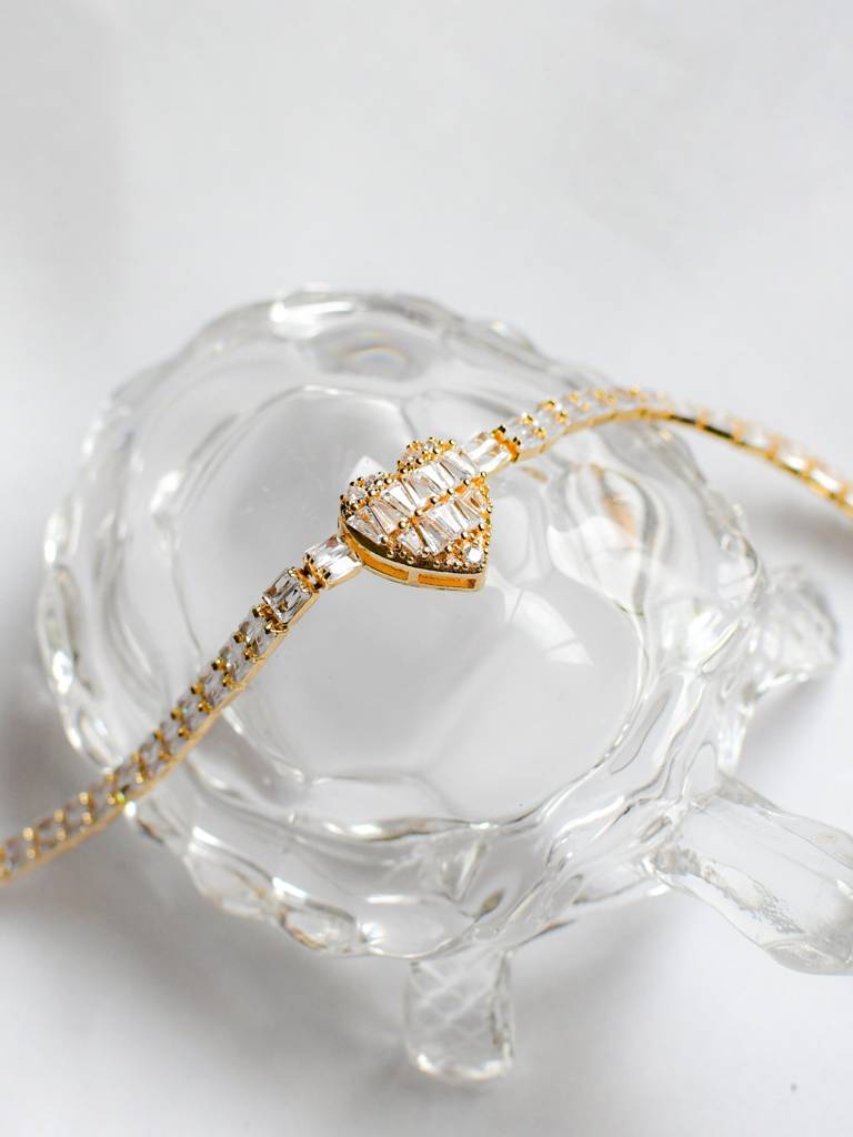 Heart Moissanite Tennis Bracelet Â 18Kt Gold Plated : ATCB530HMTB