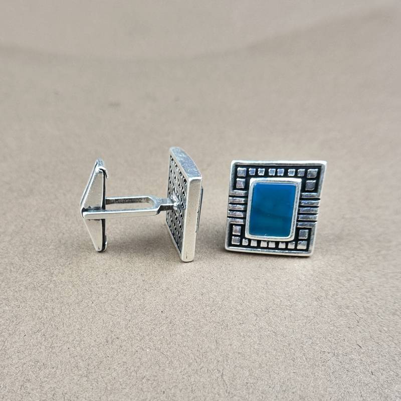 925 Pure Silver Men'S Cufflinks | Engravable Square Cufflinks For Men : CUF1003