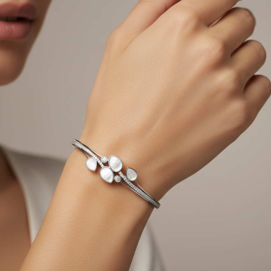 Opal Flower Bracelet For Women | Elegant Floral Stone Bracelet Jewellery : 5151925909