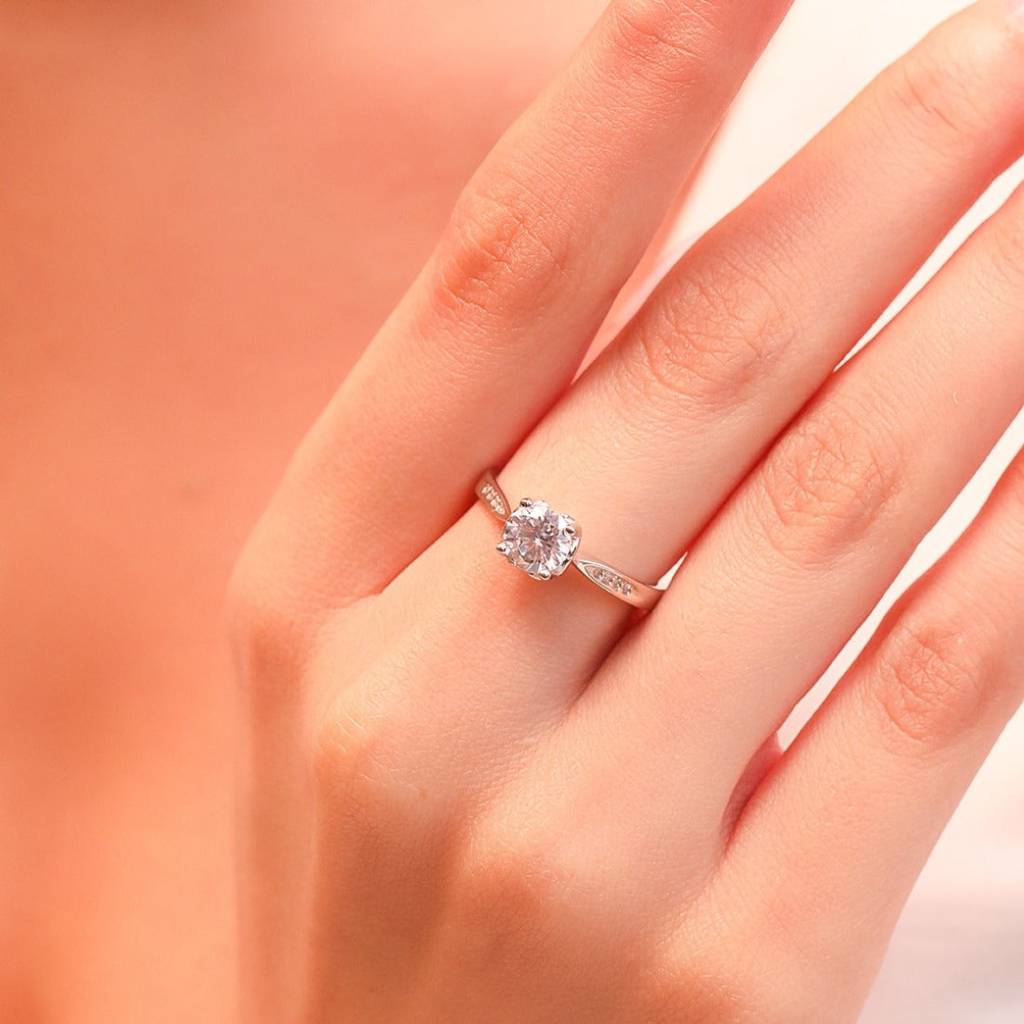 Sweetheart Solitaire 925 Silver Ring (Adjustable) : RNG-40041