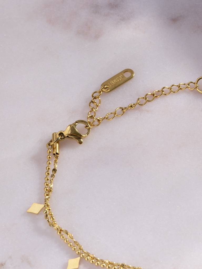 Textured Chain Layered Bracelet For Women - Waterproof & Anti-Tarnish : BR0603