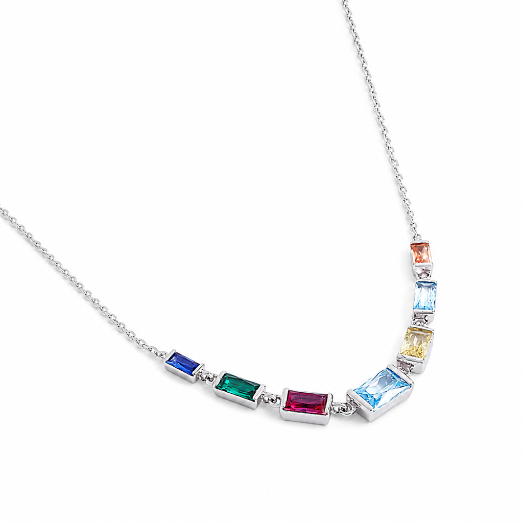 925 Silver Prismpop Baguette Crystal Necklace : WNH00126