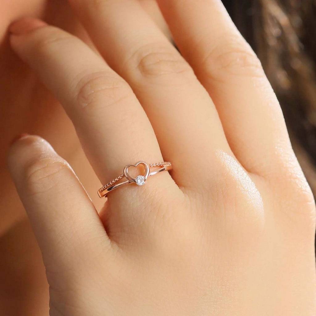 Everlasting Love - Beloved 925 Silver Ring In Adjustable Rose Gold (Adjustable) : RNG-40033