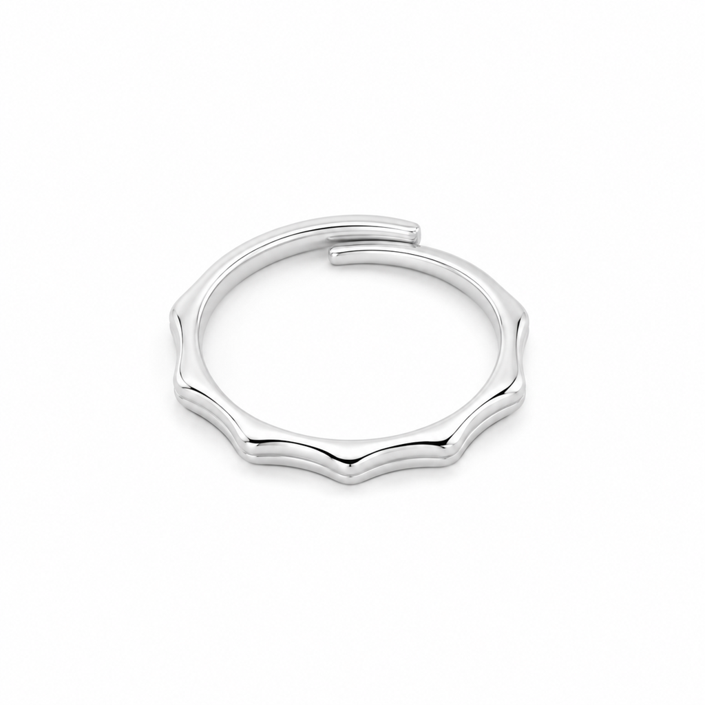 925 Silver Wave Adjustable Ring : LR23355