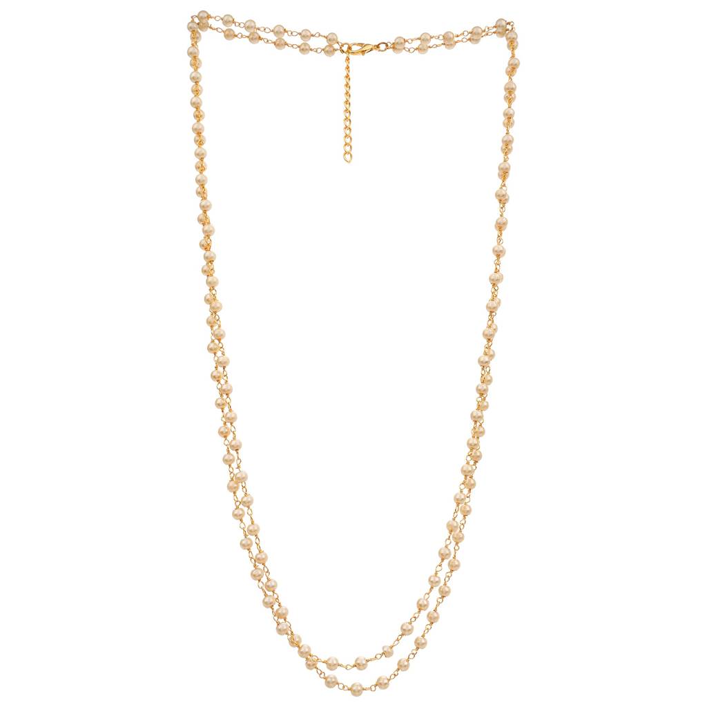 22Kt Gold-Plated 2 String Pearl Chain : PE07027