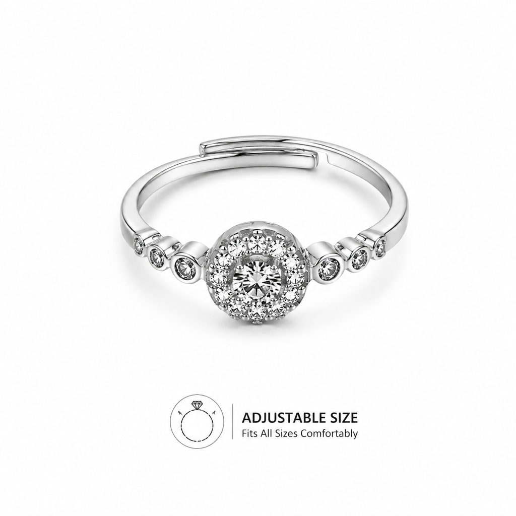 925 Silver Celestial Adjustable Halo Ring : LR22830