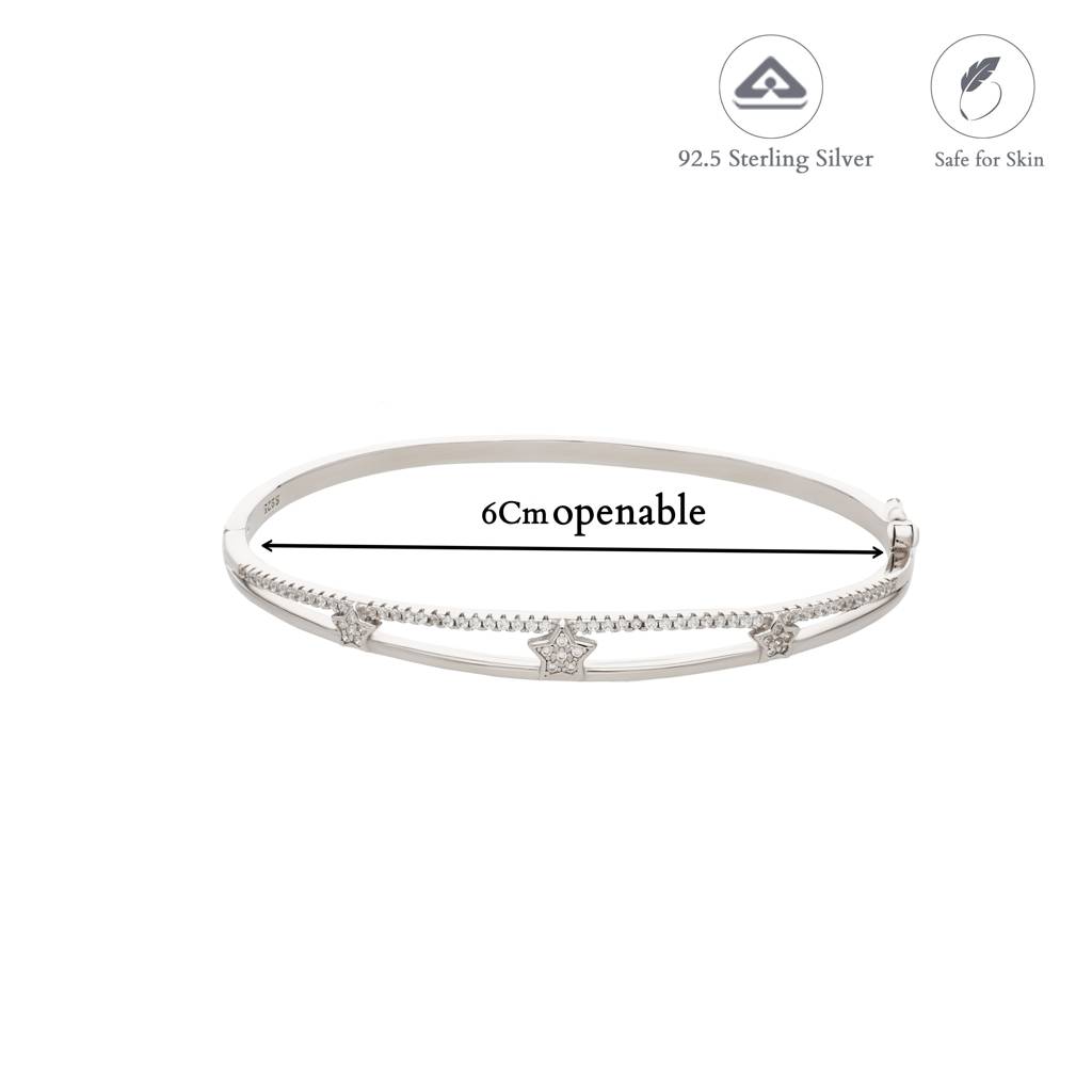 Sparkling Star 925 Silver Kada : KA-18