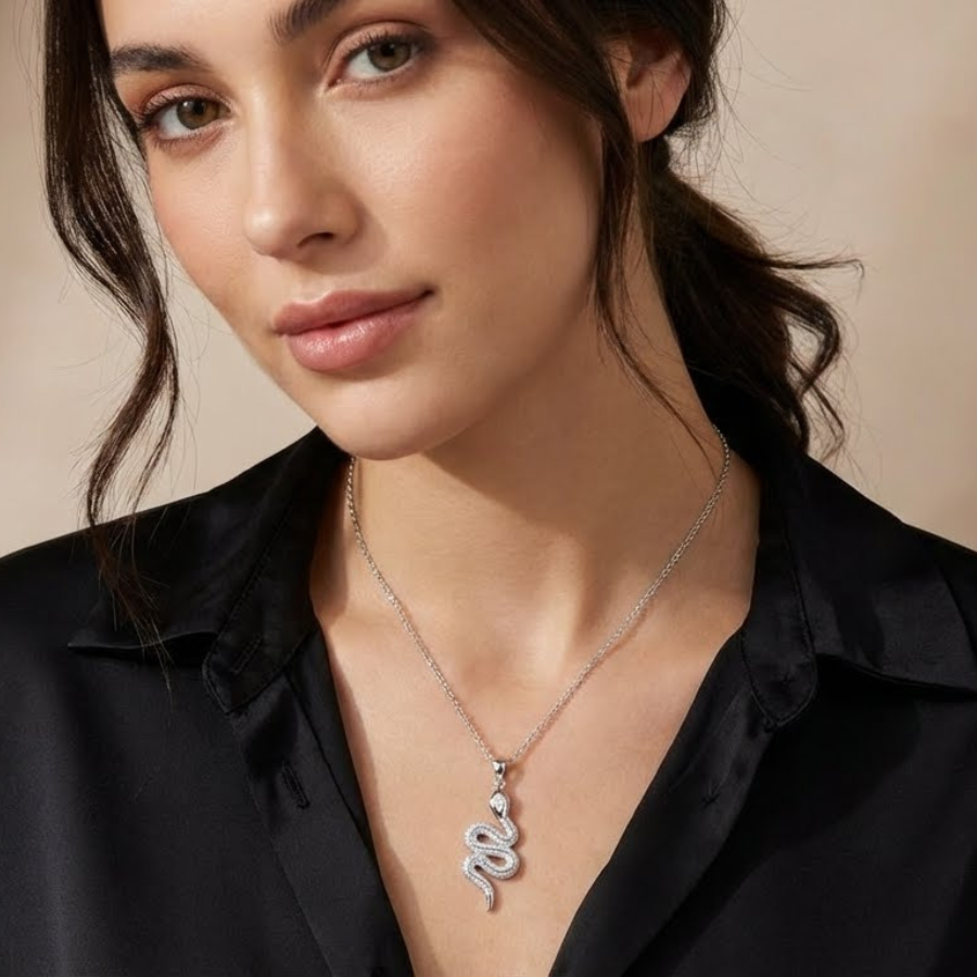Single Snake Necklace For Women | Minimal Bar Style Pendant Jewellery : 6615130050