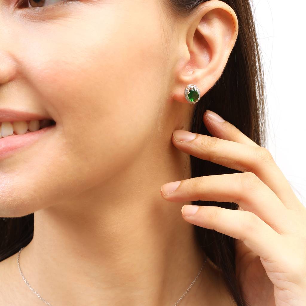 Iski Uski 925 Sterling Silver Jessa Emerald Drop Earrings